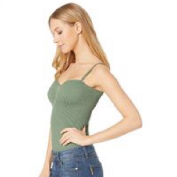 Free People Catch Up Bodysuit Thong Army Green - Picture 3 of 16